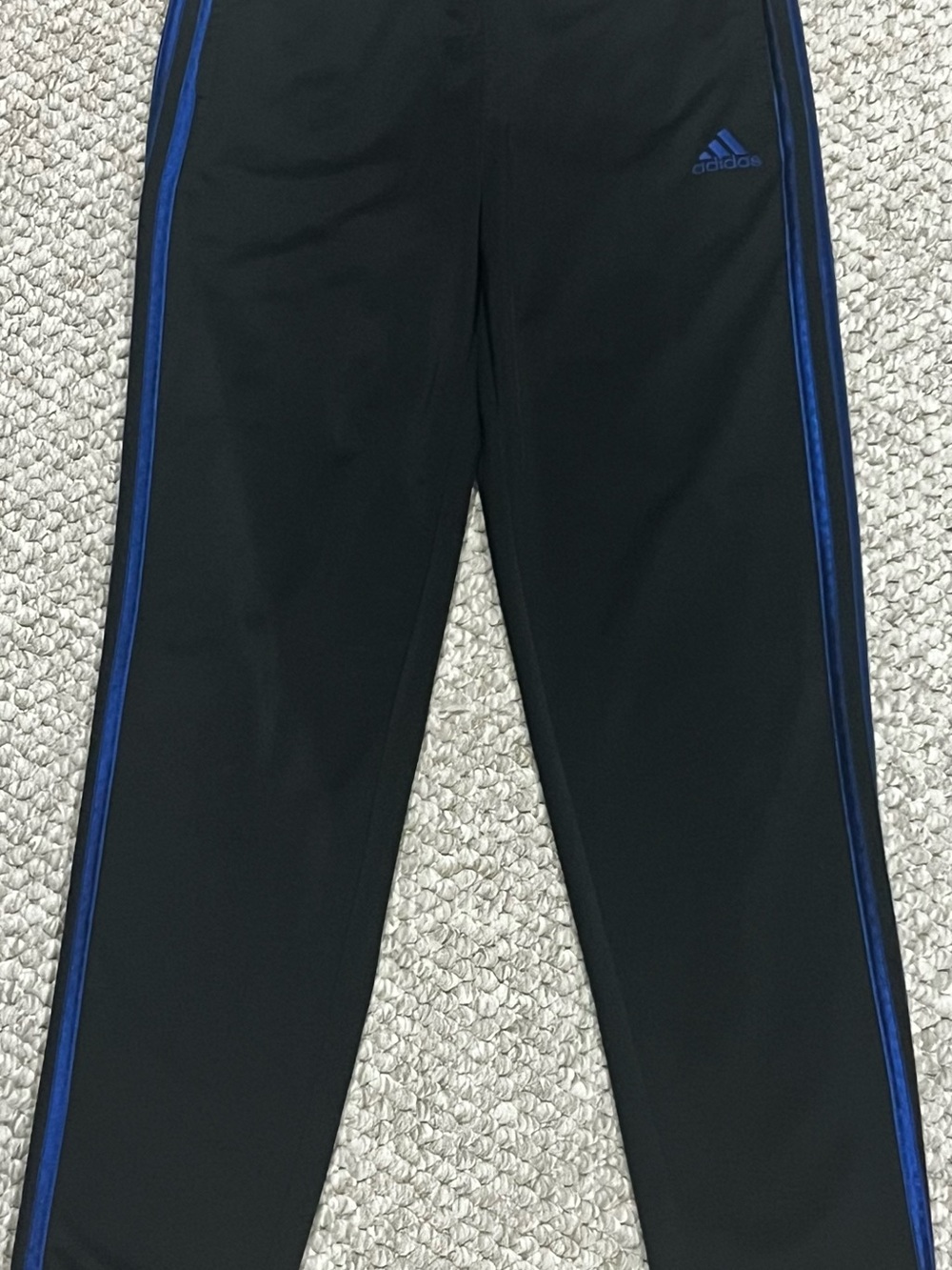 ADIDAS black With blue Stripes track pants Youth Size Large 14/16